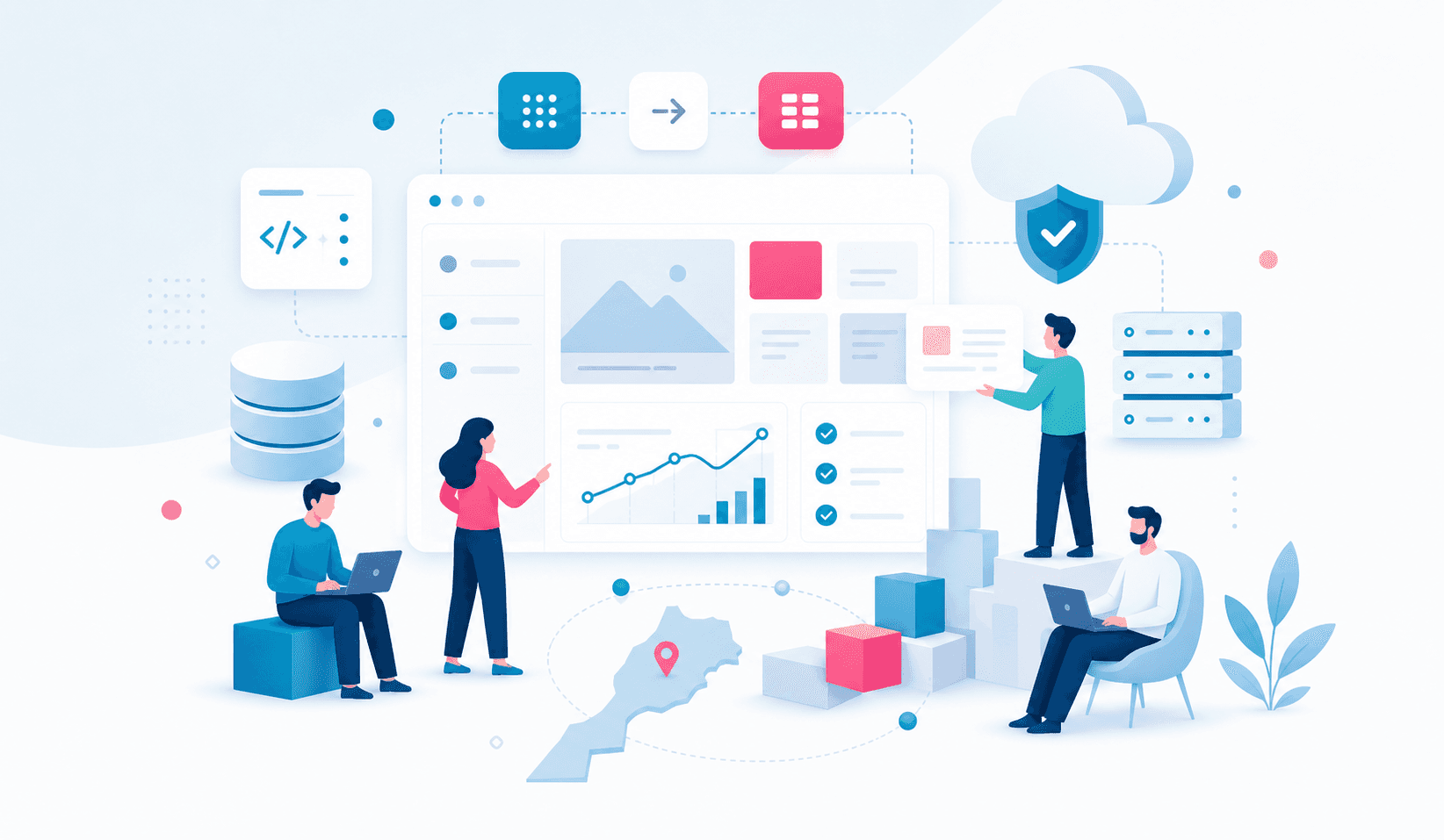 Illustration d'une plateforme Drupal professionnelle avec architecture, migration et performance